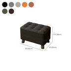 Modish Solid Color Accent Stool in Dove Grey/Sage/Tan with Legs, Button-tufted Upholstered Seat