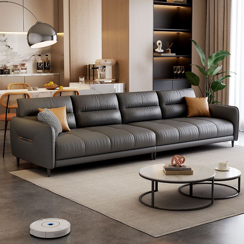 Contemporary Modern Solid Color Water Resistant Standard Sofa/Loveseat/Single Sofa in Ink for 3/4-seater/2 People with 3 Pillows/2 Pillows/1 Pillow