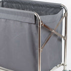 Pop Up Stainless Steel Frame Fabric Laundry Cart with Casters Laundry Room