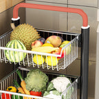 Modish Rectangle Portable Center with Wheels, Metal Countertop, Adjustable Shelves, and Silver Open Storage