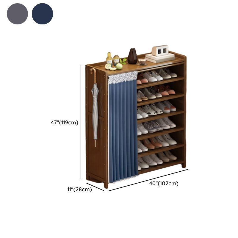 Art Deco Bambusa Rectangle Shoe Rack with 7 Shelves/6 Shelves/5 Shelves, Floor Mounted for 11-20 Pairs/1-10 Pairs/21-30 Pairs in Drawing Room