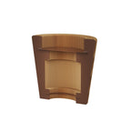 Contemporary Half-circle/Oval Reception Desk with Black/Chalk/Cocoa Acrylic Top