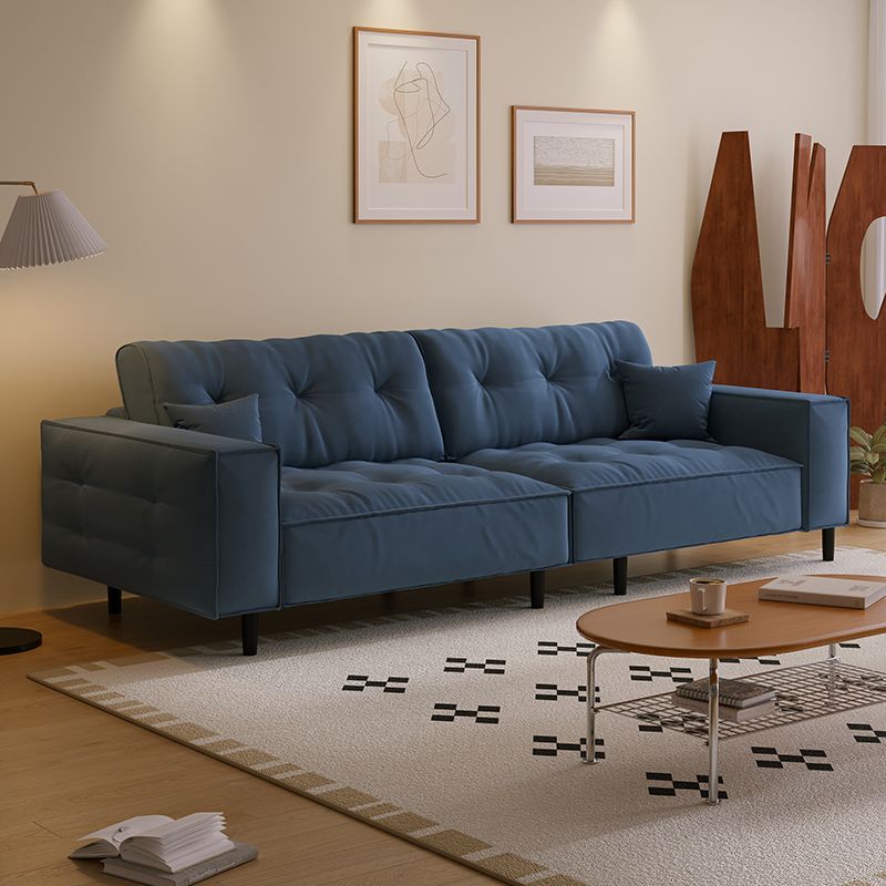 Drawing Room Standard Sofa with Flannel Upholstery in Light Gray/Rose/Navy Blue and Armrest