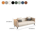 Trendy Solid Color Water Resistant Standard Sofa/Loveseat in Dark Gray/Beige/Amber Color with Arm, 2 People/Seats 3, and 2 Pillows