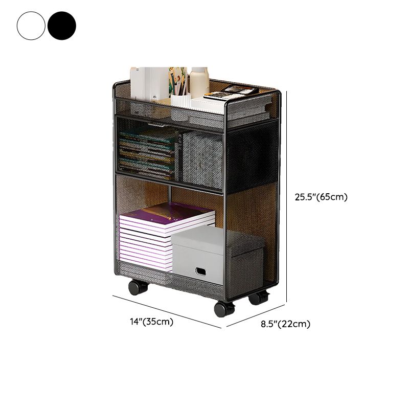 Alloy Under Desk Office Book Cart with 3 Shelves/2 Shelves All Ages