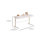 Bend-resistant Trestle Base Table with 1 Drawer, 1 Shelf, Manual Height Adjustment, Chalk Top, and Self-supporting Bookcase
