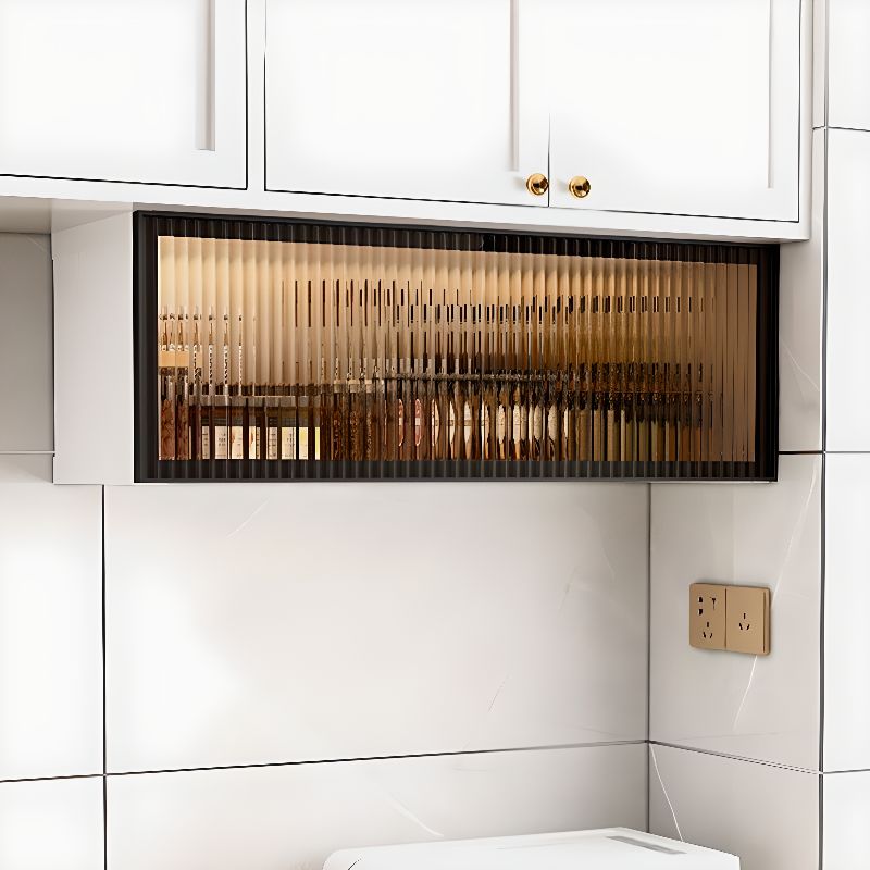 Modern Metal Wall Mount Above Fridge Cabinet with Repository