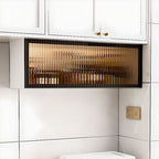 Modern Metal Wall Mount Above Fridge Cabinet with Repository