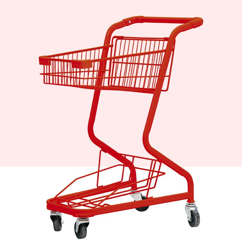 Durable Steel Shopping Cart for All Ages with 1 Shelf