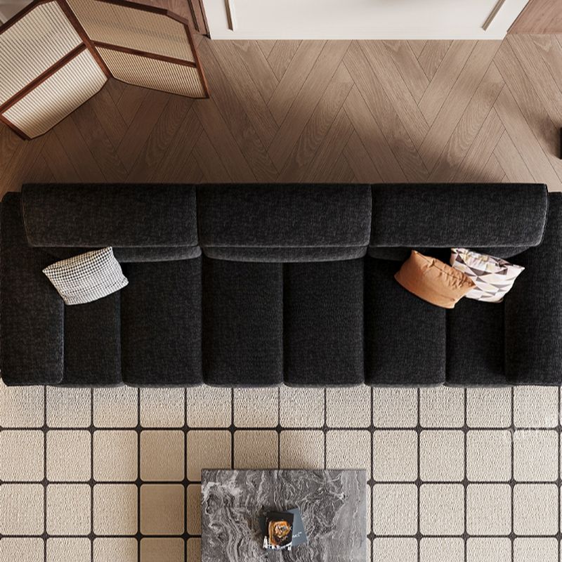 Modish Solid Color Water Resistant/Stain Resistant Standard Sofa/Single Sofa in Midnight Black, Seats 5/4/3 with 3/2/1 Pillows