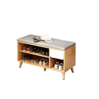 Modern Engineered Wood Shoe Storage Bench with 2 Tiers, Shelf, Gate, Dustproof Cover, and Closed Back