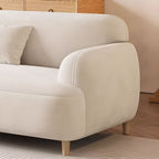 Modish Solid Color Stain Resistant Standard Sofa/Loveseat/Single Sofa in White for 2/3-seater/4-seater with 2 Pillows