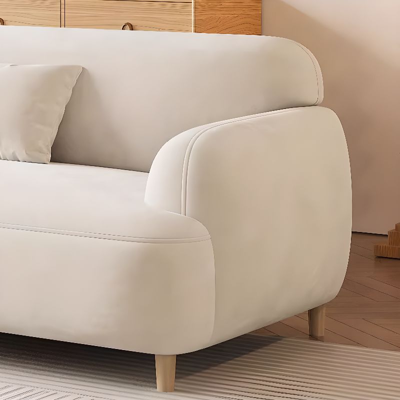 Modish Solid Color Stain Resistant Standard Sofa/Loveseat/Single Sofa in White for 2/3-seater/4-seater with 2 Pillows