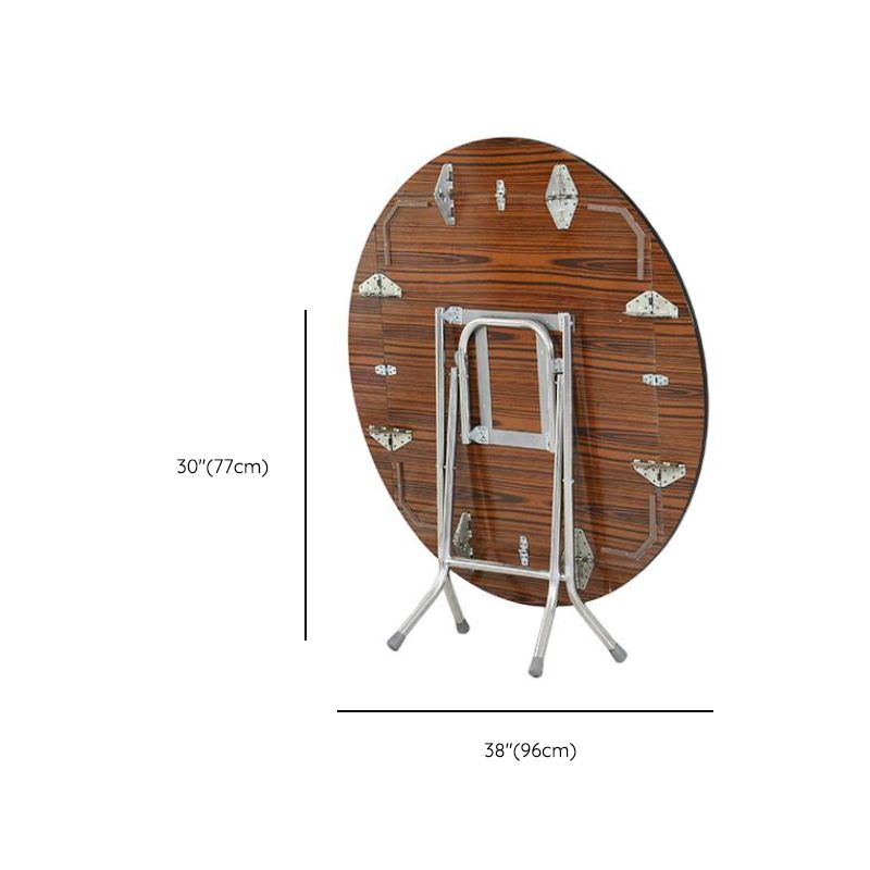 Veneer Dining Table with Crossed Legs, Leaf Included, Scratch-proof, Foldable, Seating for 4/2-seater