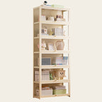 Ivory Rectangular Organizing Shelf with 6-Shelf, Vertical/Lateral Filing, Polymer Door, Closed Back