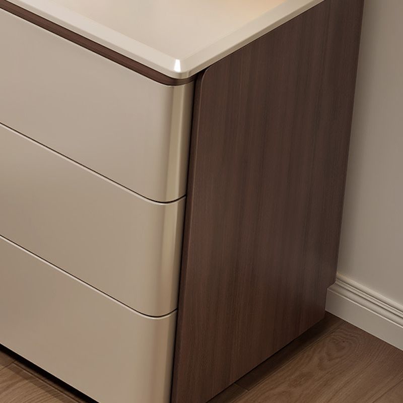 Modish Large Makeup Vanity with Natural Wood Table Top and 8/5 Drawers
