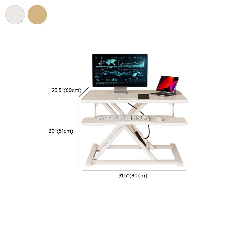 Trendy Manufactured Wood 2-Tier Notebook Holder with Pop Up Lifting Shelves