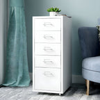 Contemporary File Cabinets Steel Frame Mobile Filing Cabinet with Wheels
