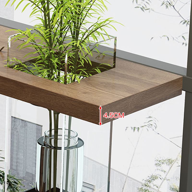 Modern Rectangular Pine Wood Pub Table with Two-sided Pedestal in Wood Grain