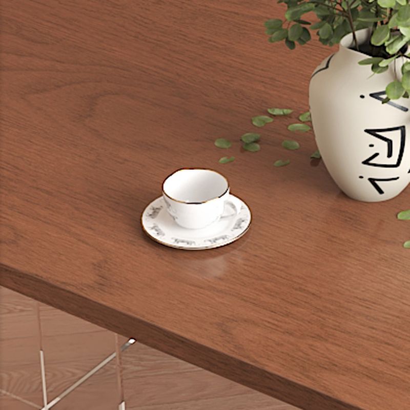 Trendy Caramel Solid Wood Table with Twin Pedestal, Fixed Table, 6-person Seat/8-seater/Seats 4