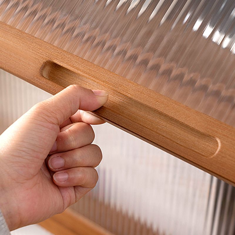 Caramel Vertical Organizing Shelf with 5-Cabinet/4-Cabinet/3 Cabinets, 6-Shelf/5-Shelf/4 Shelves, and Closed Back