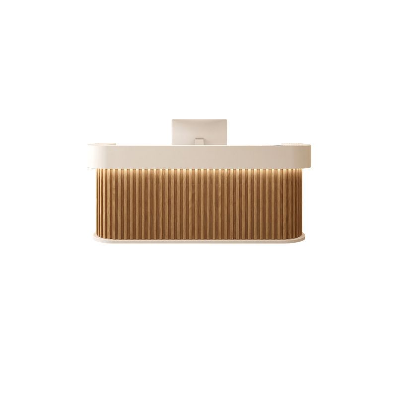 Rectangle Reception Desk with Locker, Hutch, Keyboard Tray, and Manufactured Wood Top