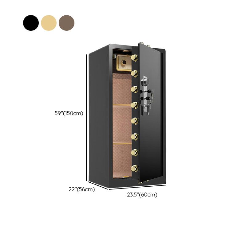 Steel Security Safe with Lockable Mechanism, Keys, and Shelves