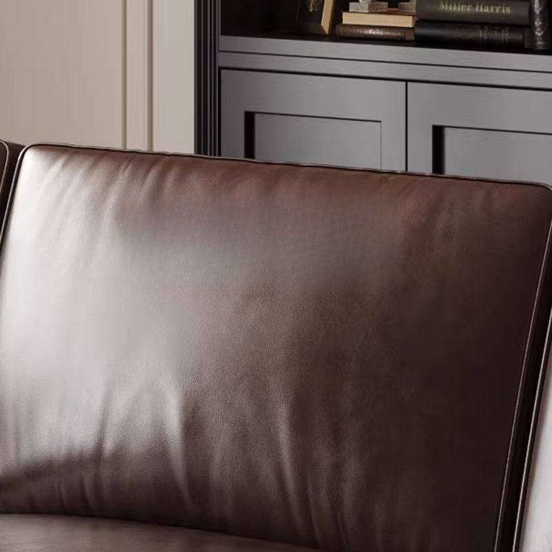 Drawing Room Standard Sofa in Pu Leather with Black/Olive Green/Mocha Upholstery and Armrest