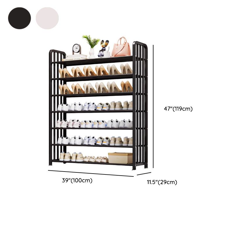 Art Deco/Glam Alloy Rectangle Shoe Rack with 6/5/4 Shelves for 1-30 Pairs in Drawing Room