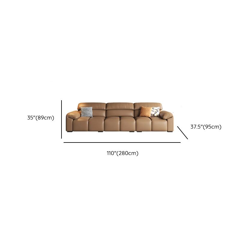 Mocha Full Grain Leather Standard/Single Sofa with 3/1 Pillows