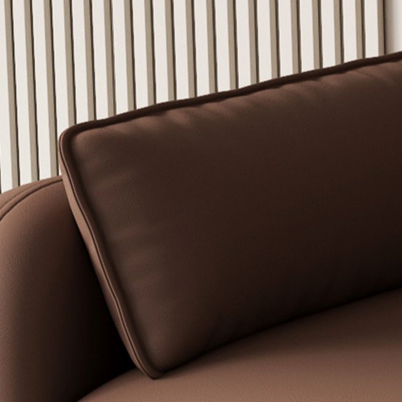 Drawing Room Standard Sofa in Pu Leather with Gray/Mocha/Off-White Armrest