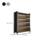Self-supporting Microwave Shelf Cabinet with Hutch, 1 Shelf Larder, Steel Countertop, and 4 Doors/3 Doors/2 Doors