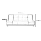 75"Modern Minimalist Armless Foldable Sleeper Leather Settee