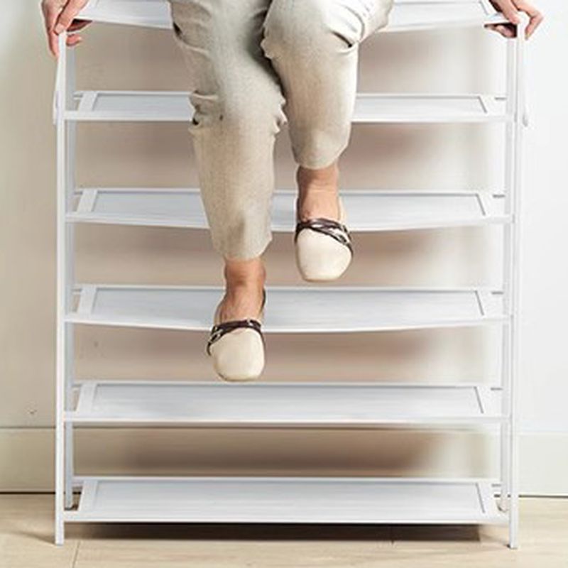 Art Deco Bambusa Rectangle Shoe Rack with 6/5/7 Shelves for 21-30/11-20/1-10 Pairs in Drawing Room