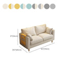 Loveseat in Flannel with Light Gray/Butter Color/Off-White Upholstery and Armrest