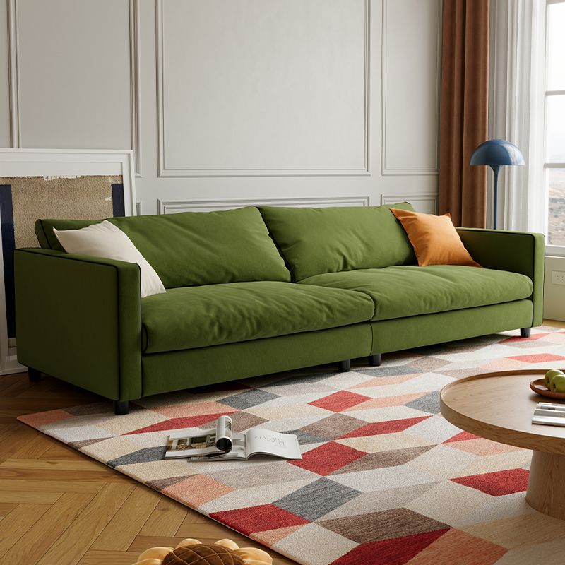 Drawing Room Flannel Standard Sofa in Light Blue/Sage/Amber Color with Armrest