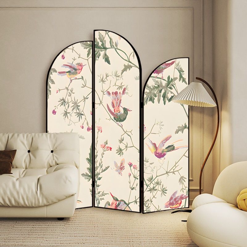 Screen Divider Minimalist Opaque Fold-up with Laminate Frame, 3 Panels, Double Sided Print, and Independent Design