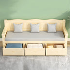 Gray Cotton and Linen Modern Sofa with Storage and Foam Cushioning