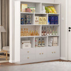 Sleek Wooden Cabinet Set with Receptacle Storage and Uncovered Storage