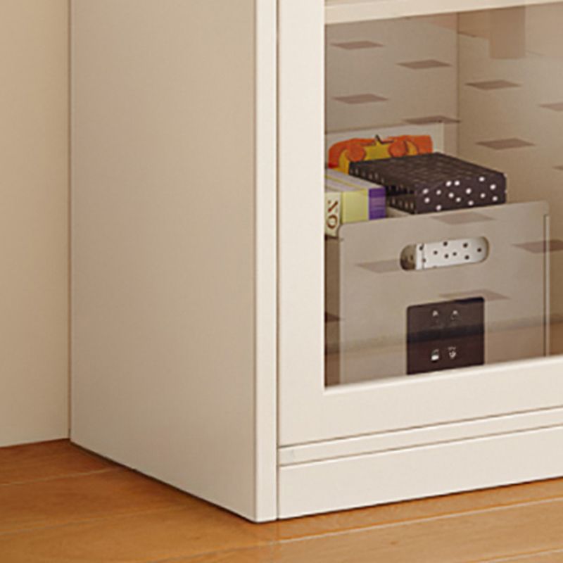 Chalk Rectangular Organizing Shelf with 2-Drawer, 6 Drawers, 5-Drawer, 4 Shelves, 9-Shelf, 6-Shelf in Laminate with Transparent Glass Door and Closed Back