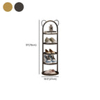 Art Deco Glam Steel Oval Shoe Rack with 8/7/6 Shelves for 11-20/1-10 Pairs in Drawing Room