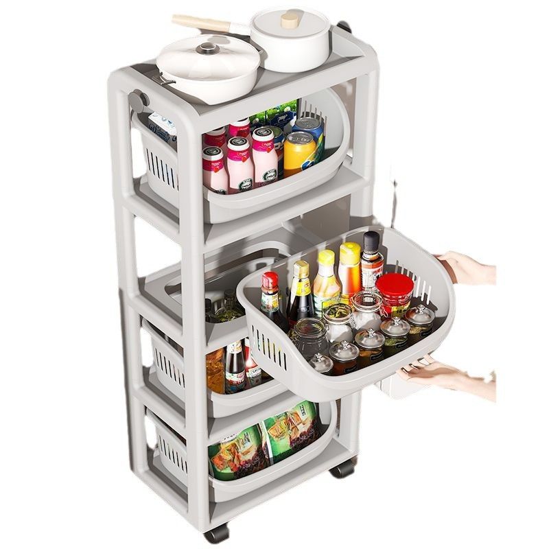 Portable Center with 5/4 Exterior Shelves, Basket, 4/3 Baskets