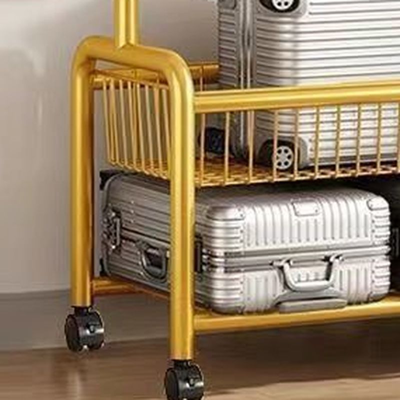 Modern Simple Style/Glam Hall Rack with Receptacle, Steel Frame, 1 Basket, and Shoe Storage