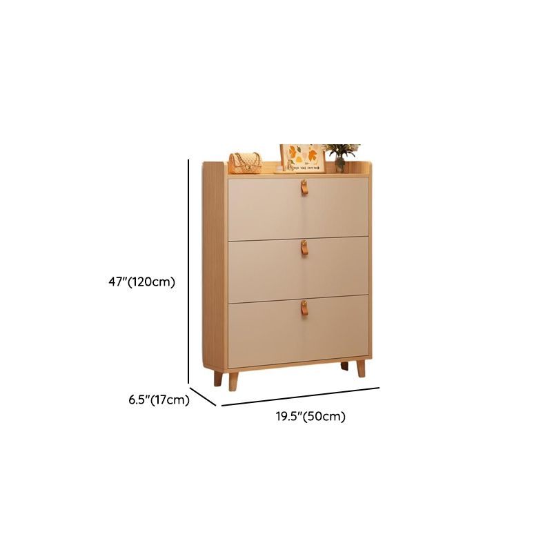 Wood Grain 3 Tiers Shoe Wardrobe with Dustproof Protection