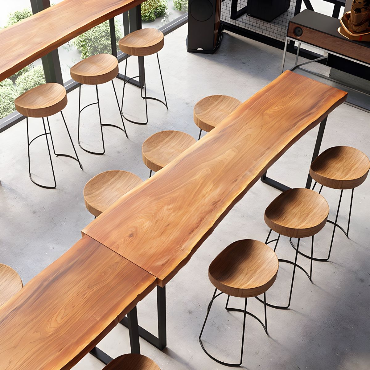 Modern Rectangular Pub Table 1/5 Pieces Wooden Counter Table