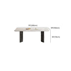 Trendy Marble Top Dining Table with Stainless Alloy Legs, Fixed Table in White, Scratch-immune for 4-person Seating/Seating for 6