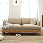 Northern European Wooden 2/3-Seater Sofa Wood Legs Square Arm Sofa
