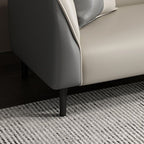 Contemporary Faux Leather Tuxedo Sofa with Water Resistant Design and Foam Seat Cushions