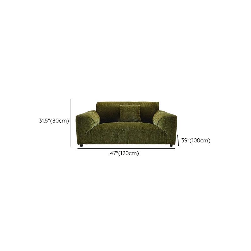 Drawing Room Standard Sofa/Loveseat in Soft-pile Fabric with Sage Upholstery and Armrest