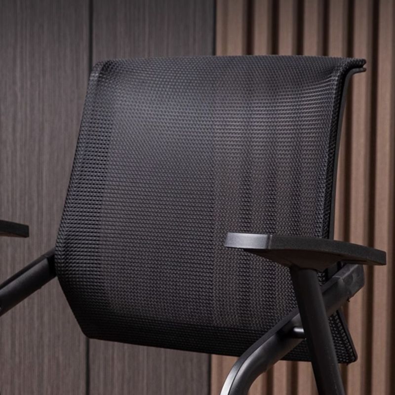 Contemporary Training Chair/Side Chair with Ventilated Back and Arms, Compact Foldable Metal Frame for Tile Flooring